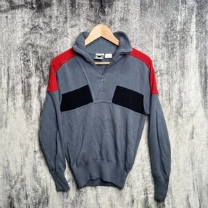 Obermeyer Vintage Wool Blend 1/4 Zip Pullover Sweater Mens Small Retro TIM